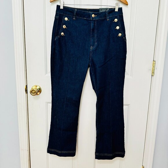RACHEL ZOE HI-RISE CROP BOOT DENIM BLUE JEANS - Picture 1 of 8